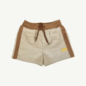 Banabae Side Stripe Cord Shorts - Ecru-Kids The Birthday Collection | Back To Kindy