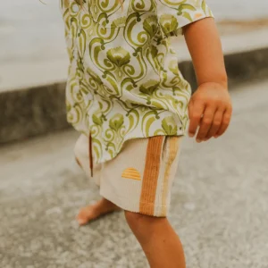 Banabae Side Stripe Cord Shorts - Ecru-Kids The Birthday Collection | Back To Kindy