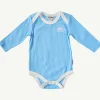 Banabae Sky Blue Ribbed Organic Cotton Long Sleeve Onesie- Apparel