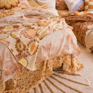 Banabae Stencil Flora Flax Linen Flat Sheet-Kids Kid's Bedding | Kid's Bedding