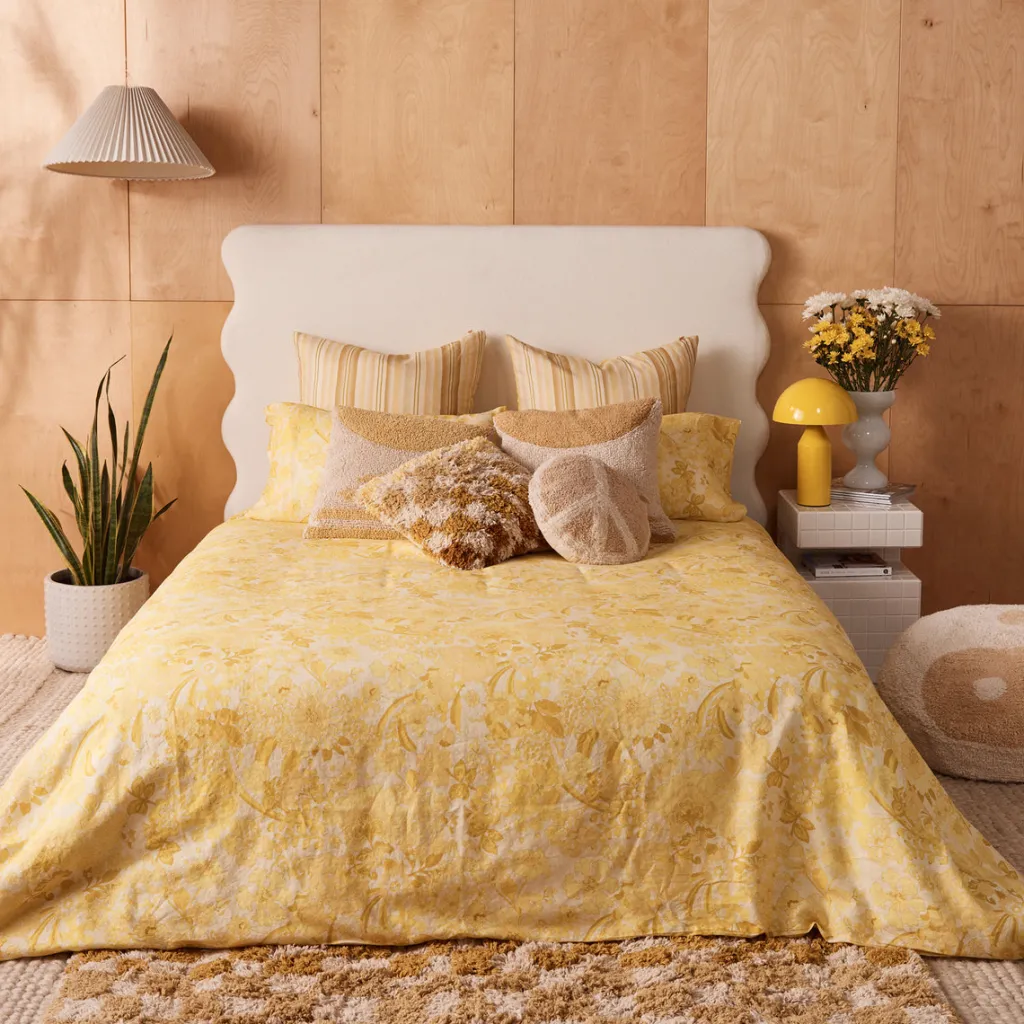 sundaze_floral_flax_linen_1-1.webp Banabae Sundaze Floral Flax Linen Quilt Cover- Adults Bedding