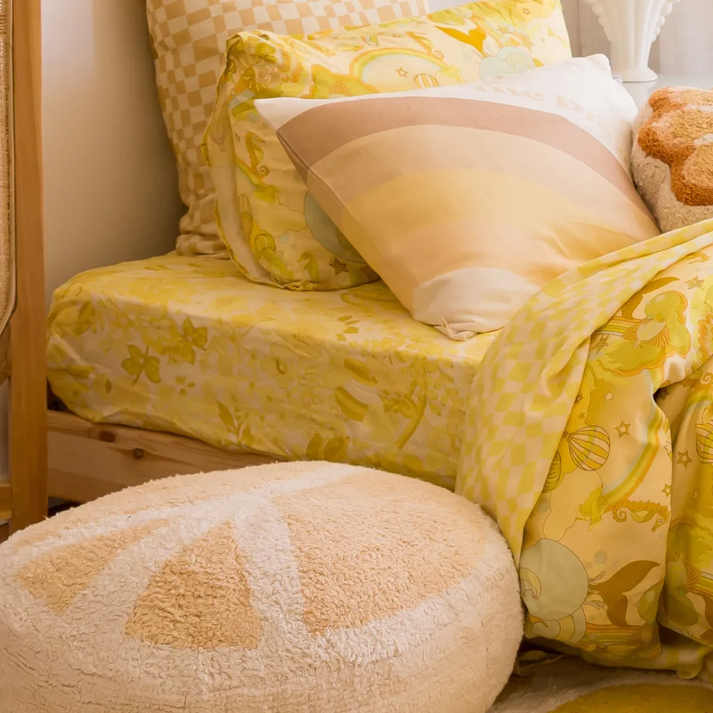 sundaze_floral_flax_linen_1.webp Banabae Sundaze Floral Flax Linen Fitted Sheet-Kids Kid's Bedding | Kid's Bedding