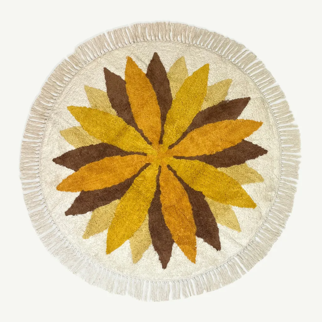 sunflower_tufted_round_ru_0.webp Banabae Sunflower Tufted Round Rug-Kids Rugs And Wall Hangings | Kid's Bedding