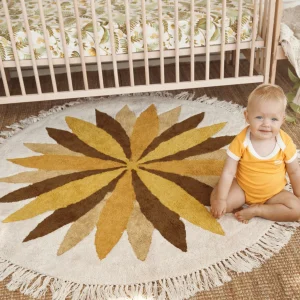 Banabae Sunflower Tufted Round Rug-Kids Rugs And Wall Hangings | Kid's Bedding