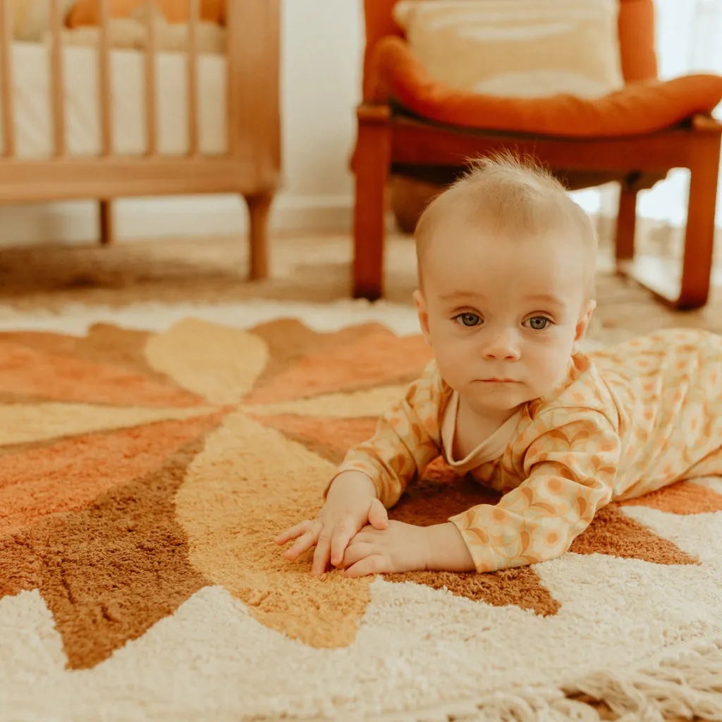 sunflower_tufted_round_ru_2.webp Banabae Sunflower Tufted Round Rug-Kids Rugs And Wall Hangings | Kid's Bedding