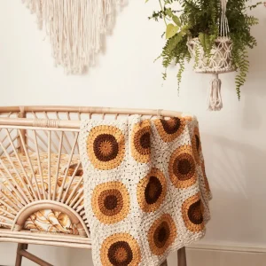Banabae Sunflowers Cotton Crochet Blankie-Kids Kid's Bedding | Kid's Bedding