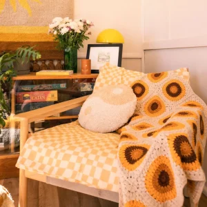 Banabae Sunflowers Cotton Crochet Blankie-Kids Kid's Bedding | Kid's Bedding