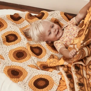Banabae Sunflowers Cotton Crochet Blankie-Kids Kid's Bedding | Kid's Bedding
