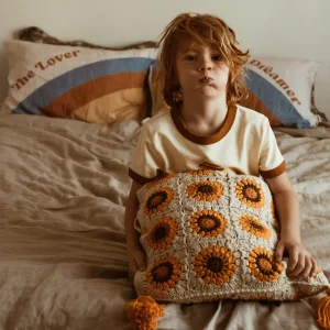 Banabae Sunflowers Crochet Cushion Cover-Kids Kid's Bedding | Kid's Bedding