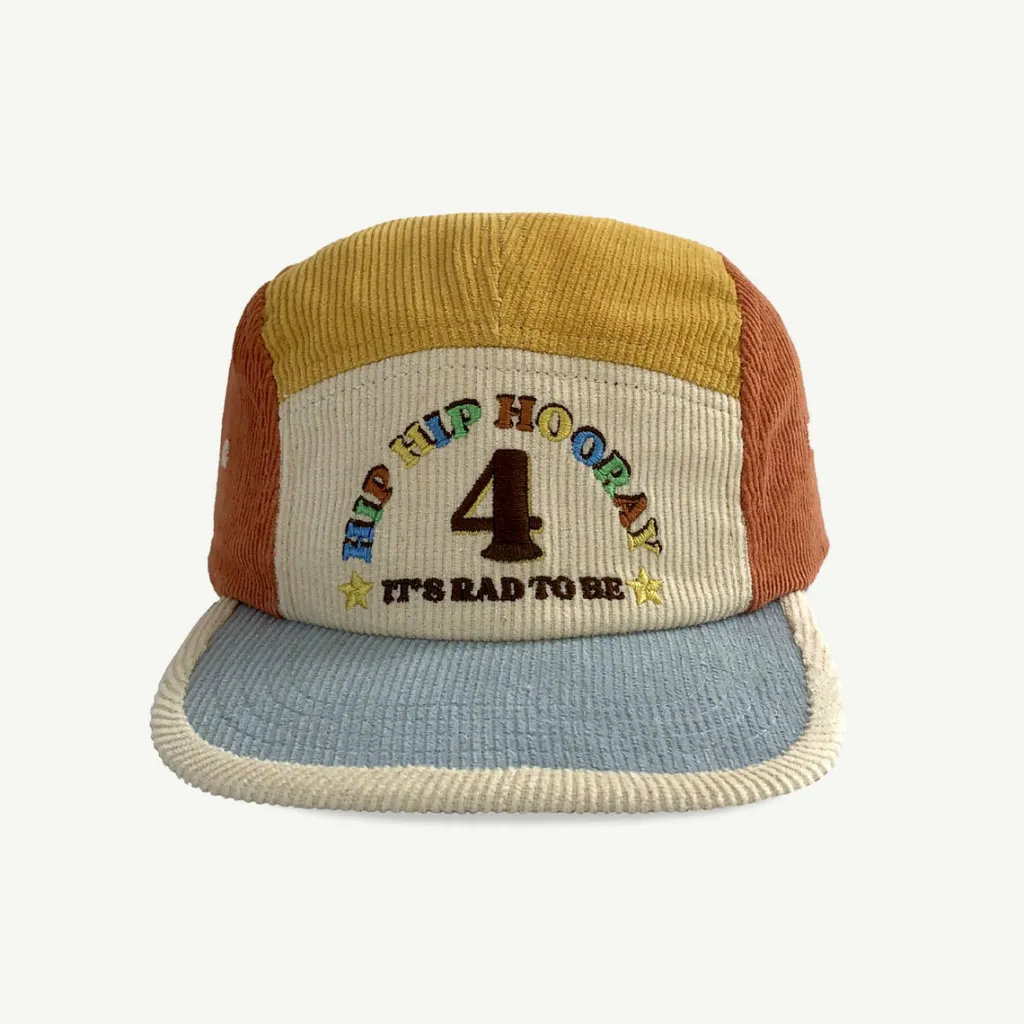 th_birthday_cord_cap__pri_0.webp Banabae 4th Birthday Cord Cap - Primary Spliced-Kids The Birthday Collection | Hats, Caps And Beanies