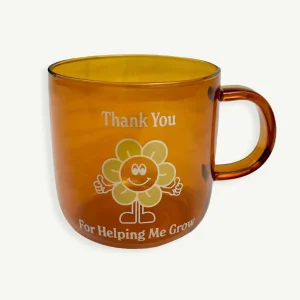 Banabae Thank You For Helping Me Grow Glass Mug - Amber- Kitchen