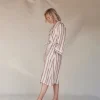 Banabae Variegated Stripe 100% Linen Robe-Women Apparel