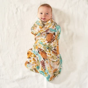 Banabae Wattle Wander Bamboo / Organic Cotton Swaddle- Swaddles