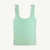 Banabae Wave Edge Rib Knit Cami -Mint-Women Apparel