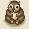 Banabae Willow Wombat Digital Art Download- Nursery Art