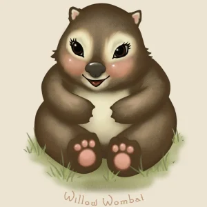 Banabae Willow Wombat Digital Art Download- Nursery Art